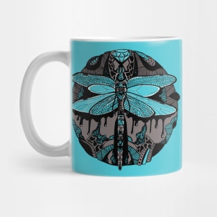 Blue Grey Circle of the Dragonfly Mug